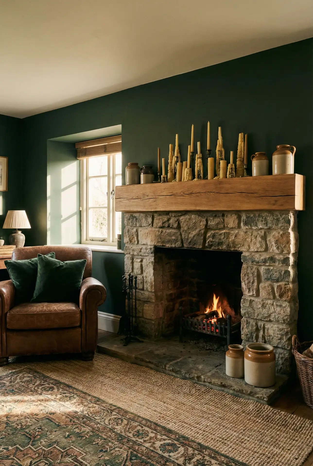Moody Fireplace Nook With Deep Cottage Comfort 1
