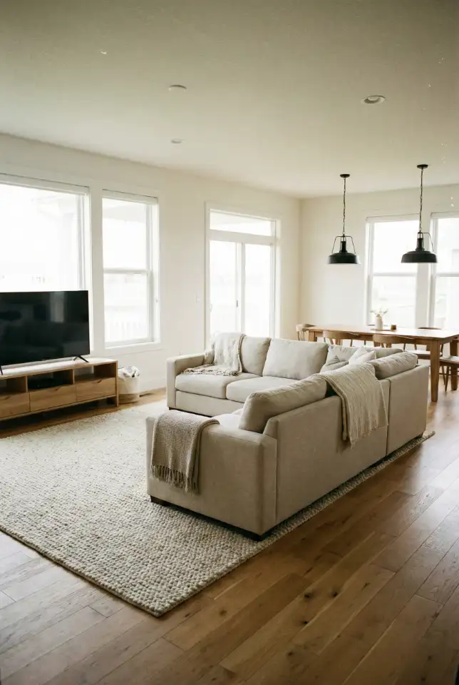 Open Concept Family Zone With Rug Boundaries 2