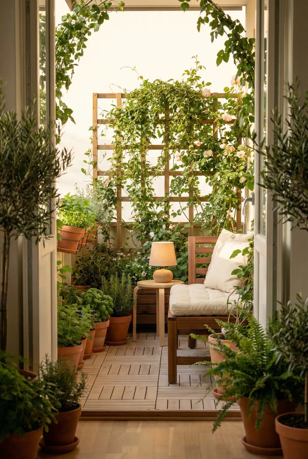 Open Summer Balcony Garden Trellis 2