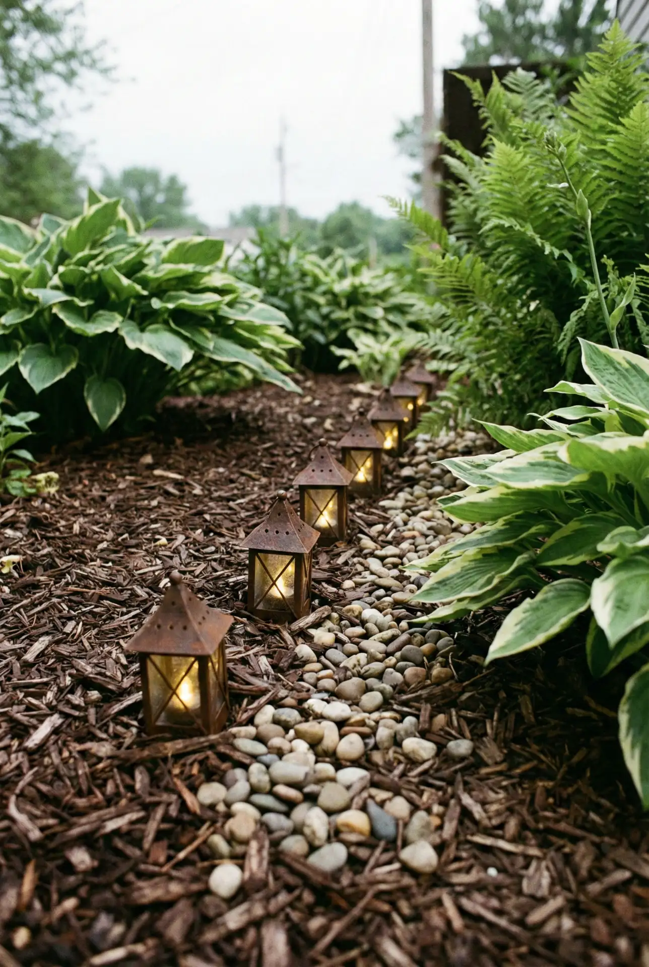 Outdoor Flower Bed Fairy Lantern Line 1