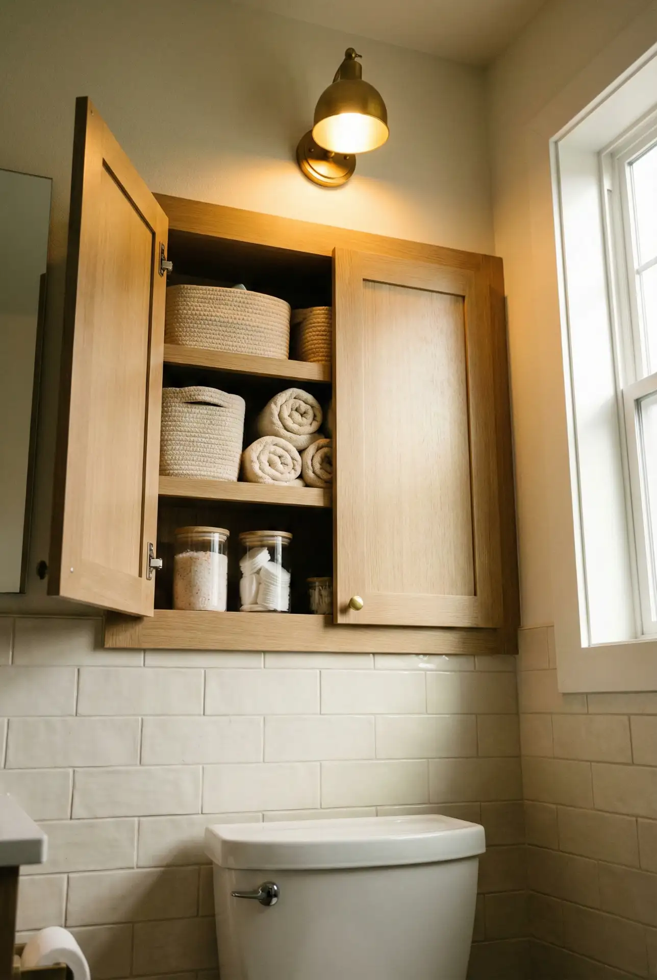Over-Toilet Hidden Cabinet That Looks Built-In 2