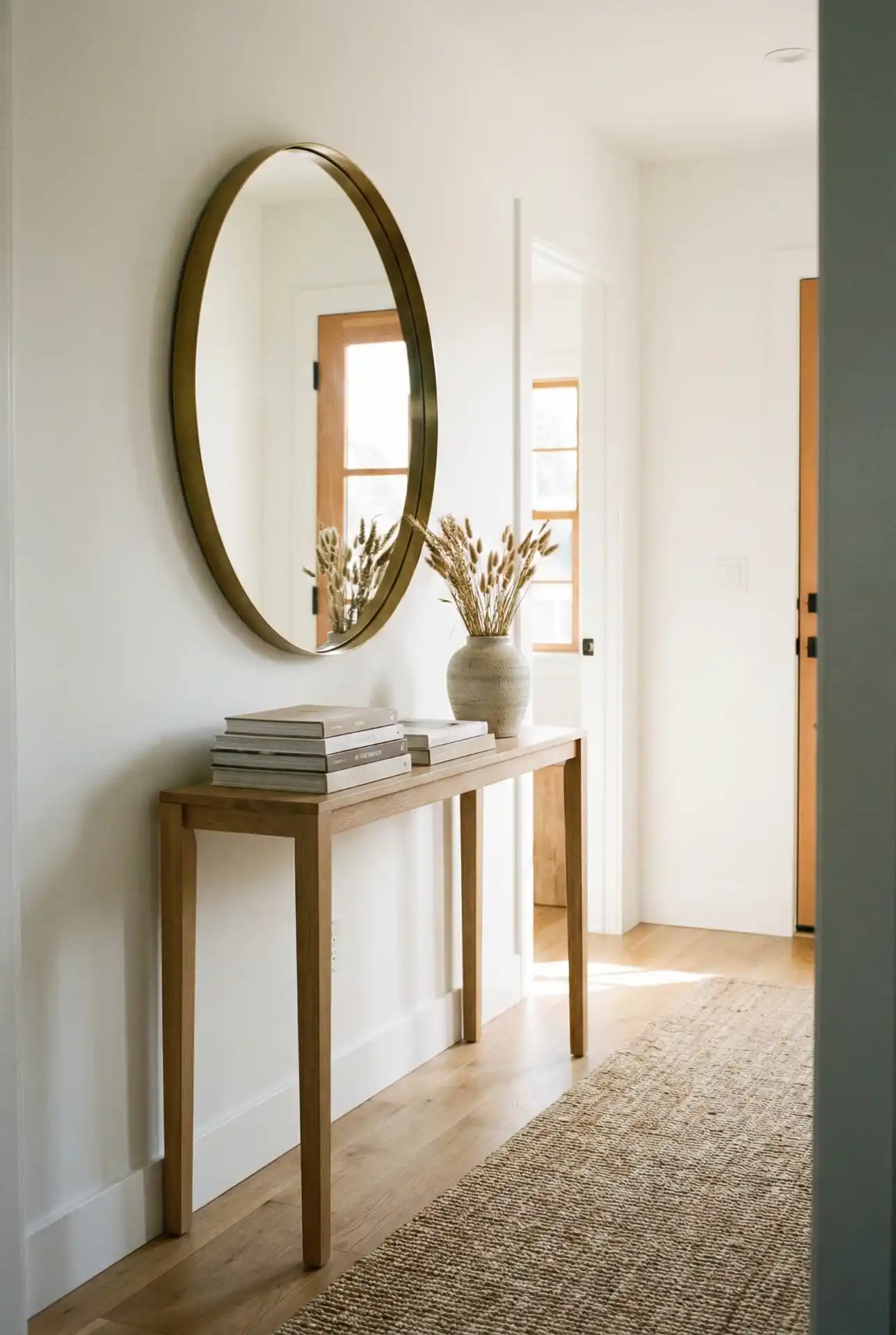 Oversized Mirror Moment To Expand A Short Hallway 1