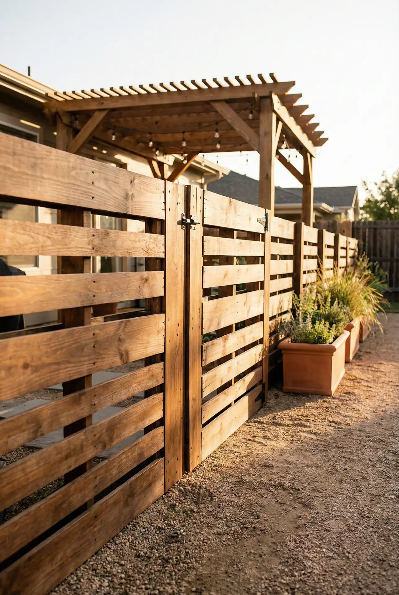 Painted Pallet Fence Divider 1