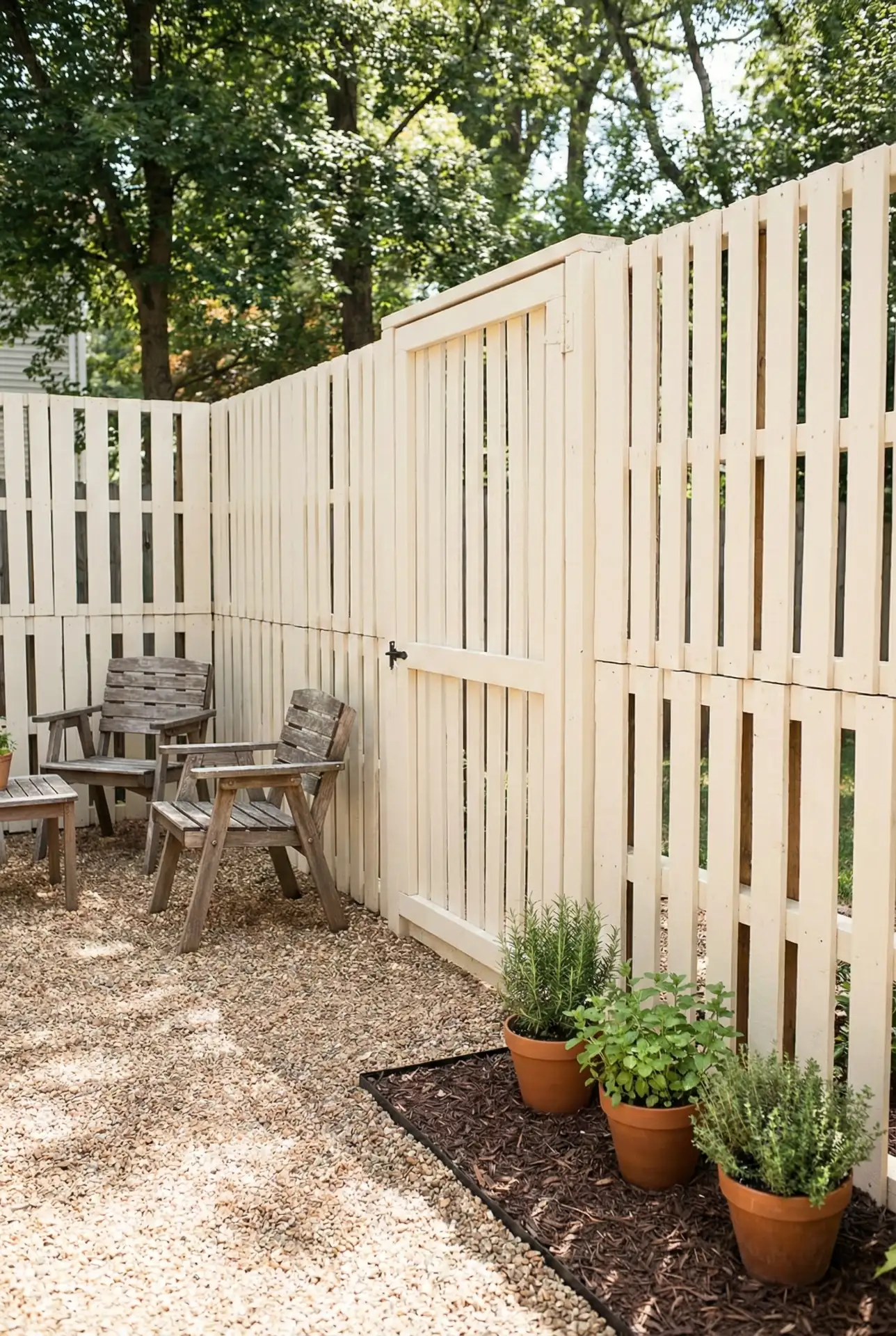 Painted Pallet Fence Divider 2