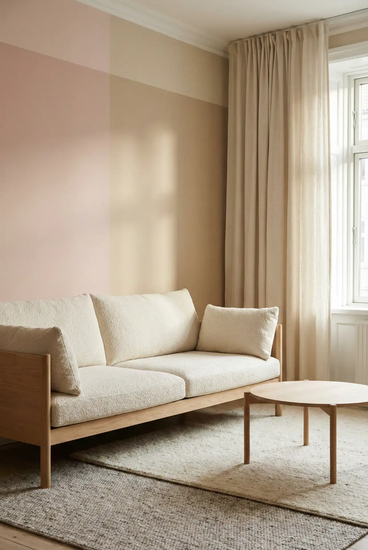 Pastel Scandinavian Living Room With Soft Color Blocking 1