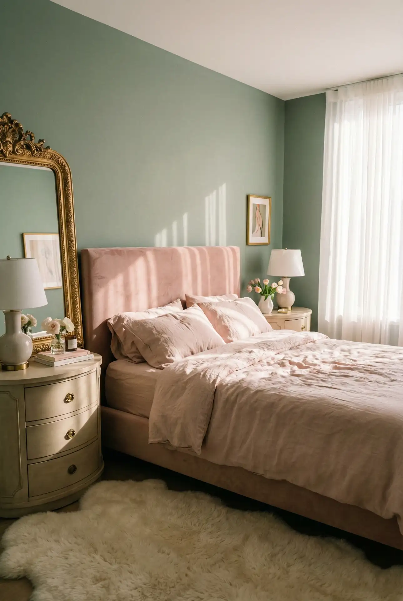 Pink And Green Soft Glam Bedroom Palette 1