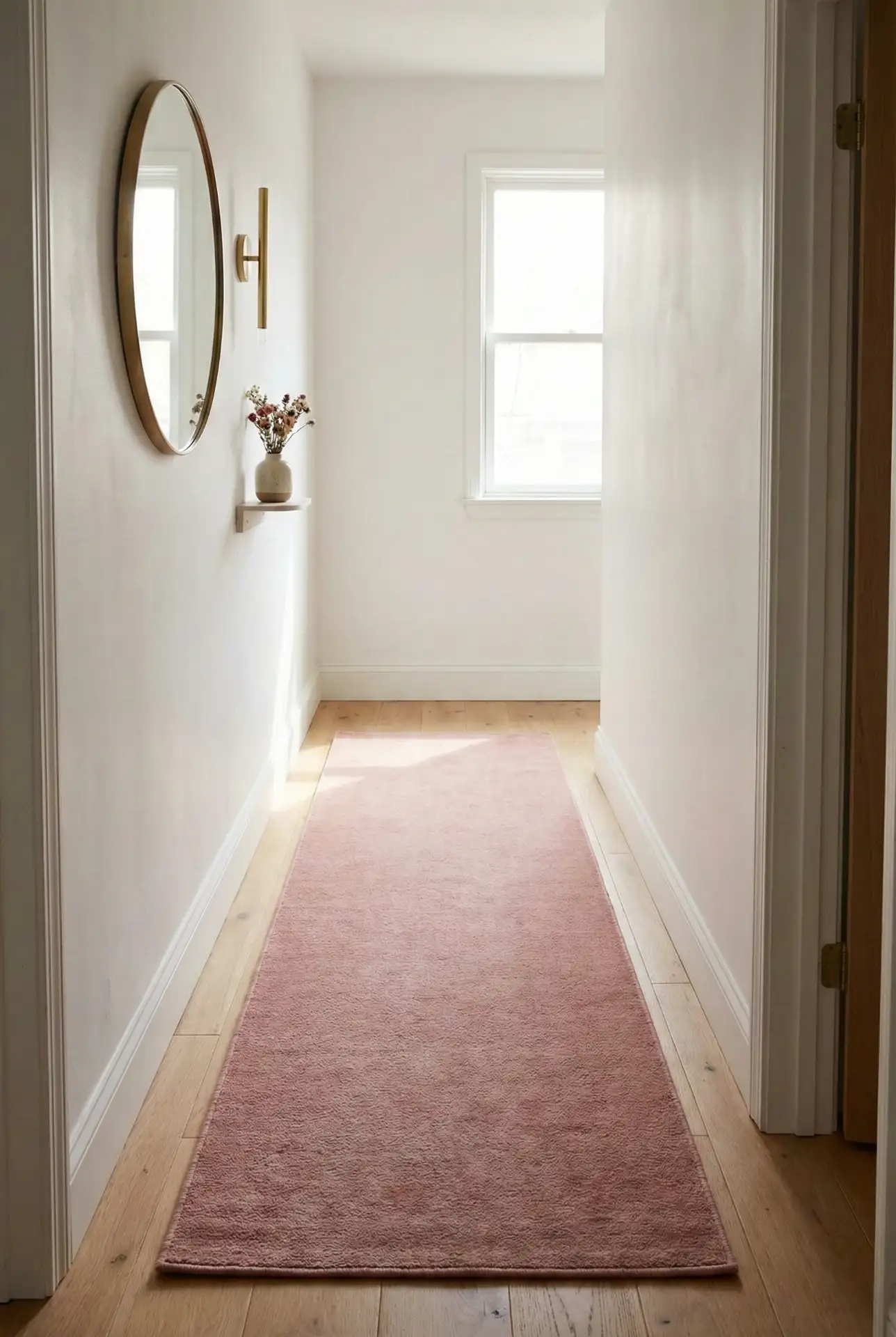 Pink Upholstered Runner For Tiny Hallways 1