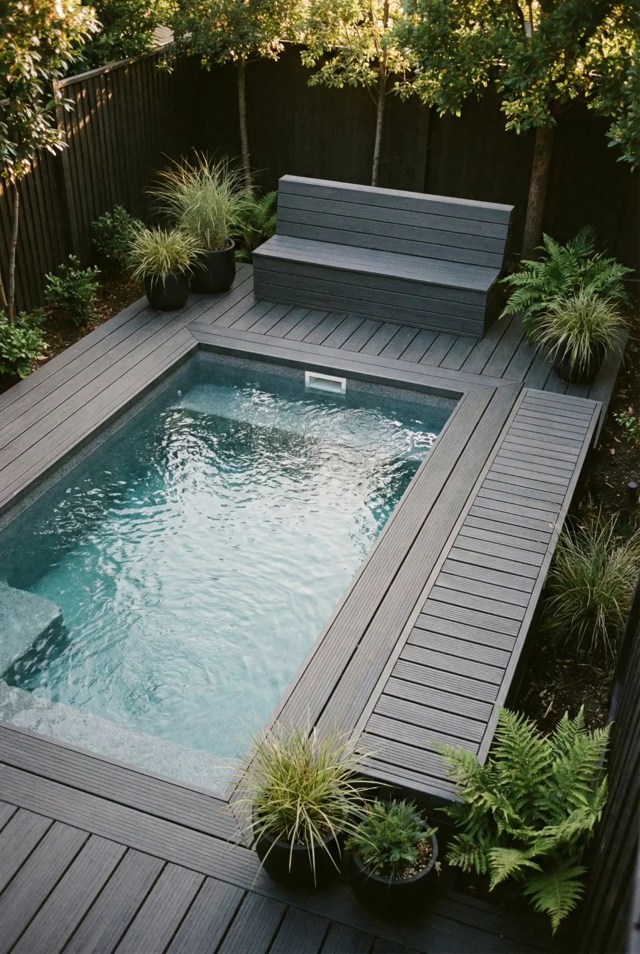 Plunge Pool Corner With Decking Path 2