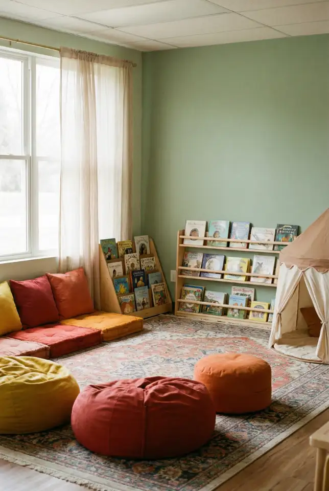 Preschool Reading Corner With Floor Seating 2