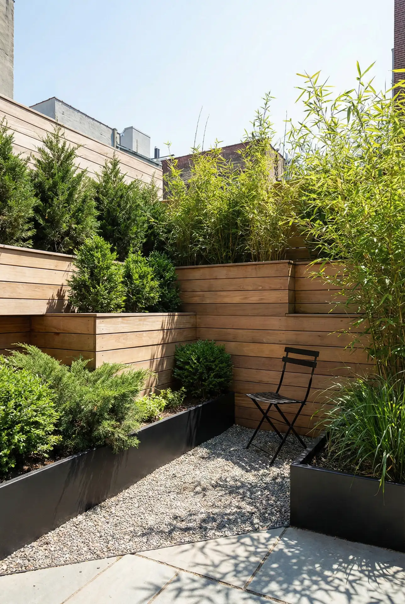 Privacy Screen Planting With Slim Raised Beds 2
