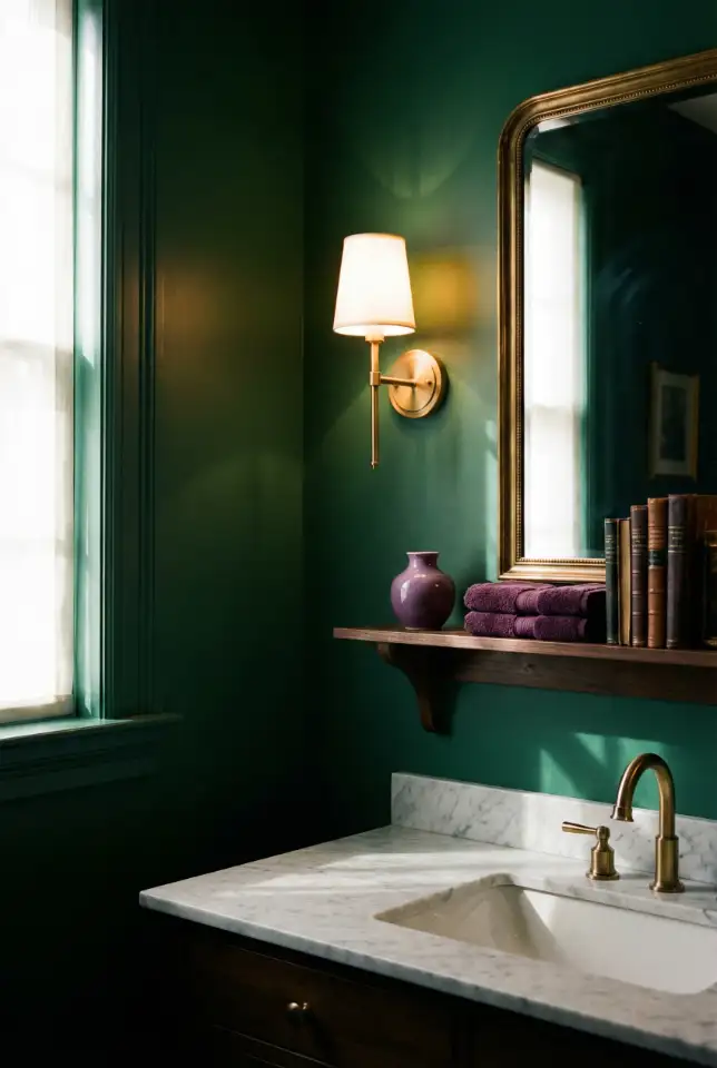 Purple And Green Bathroom With Luxe Jewel Tone Mood 2