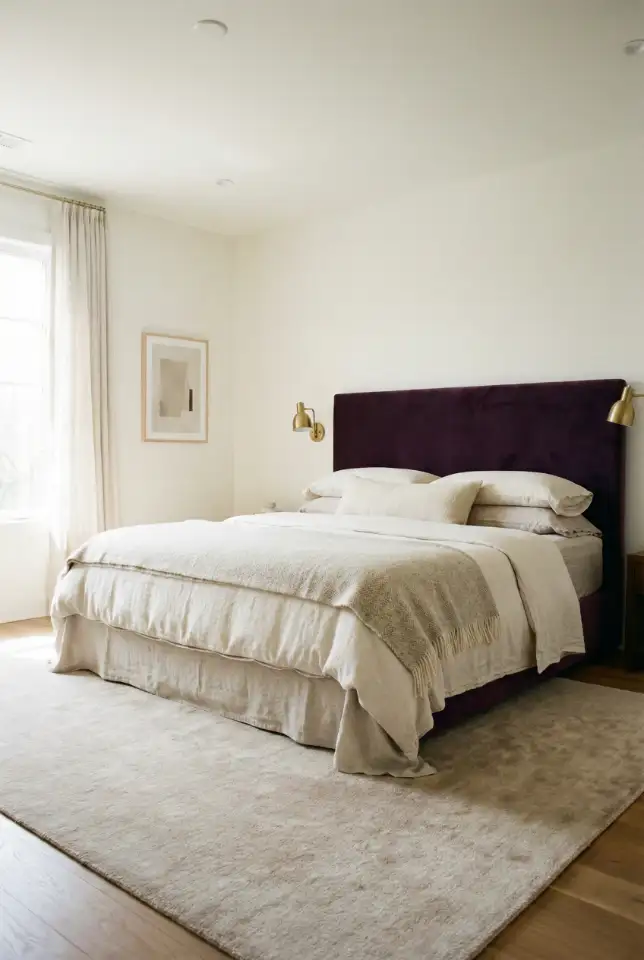 Purple Velvet Accent Bedroom 1