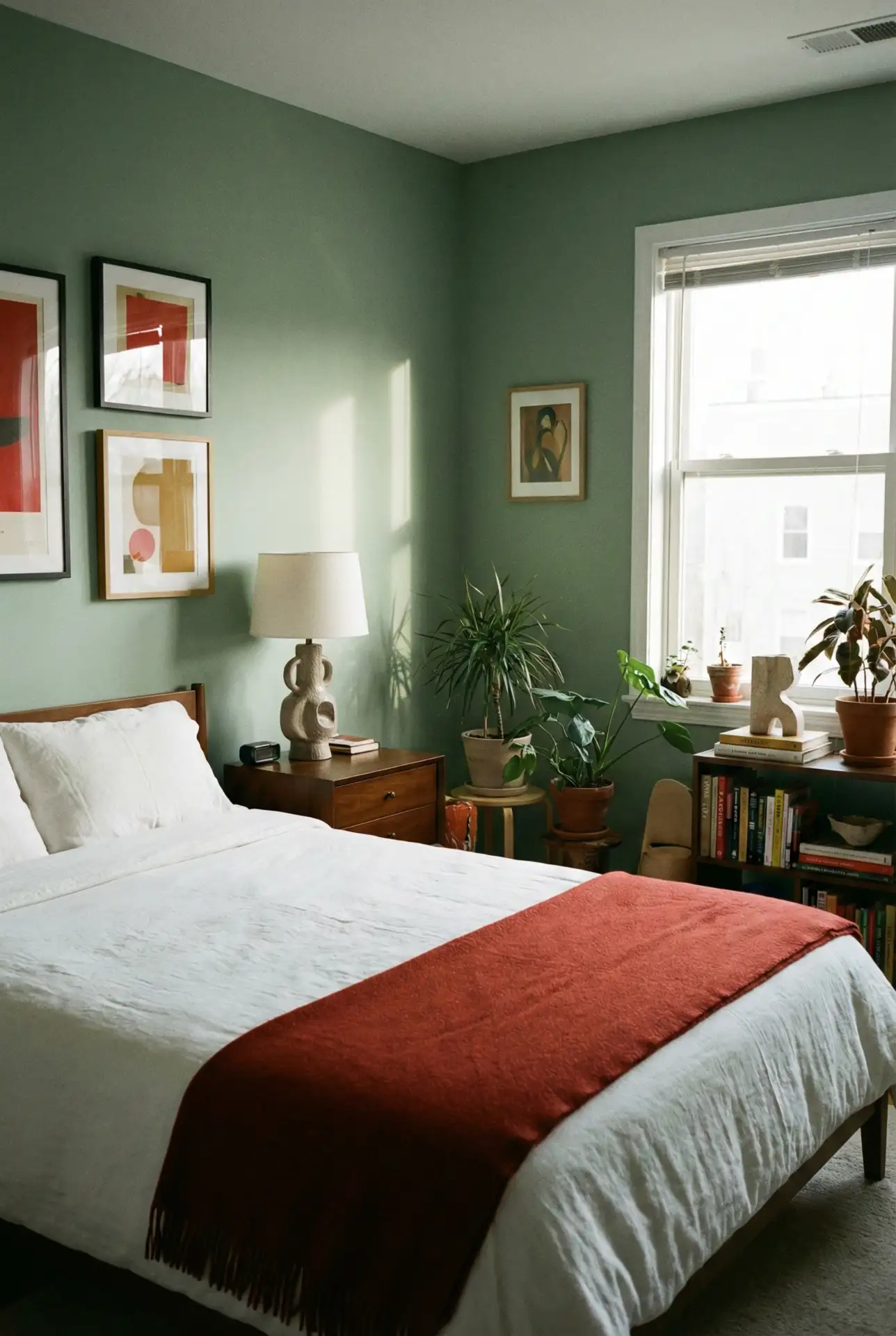 Red And Green Modern Eclectic Bedroom Done Right 1