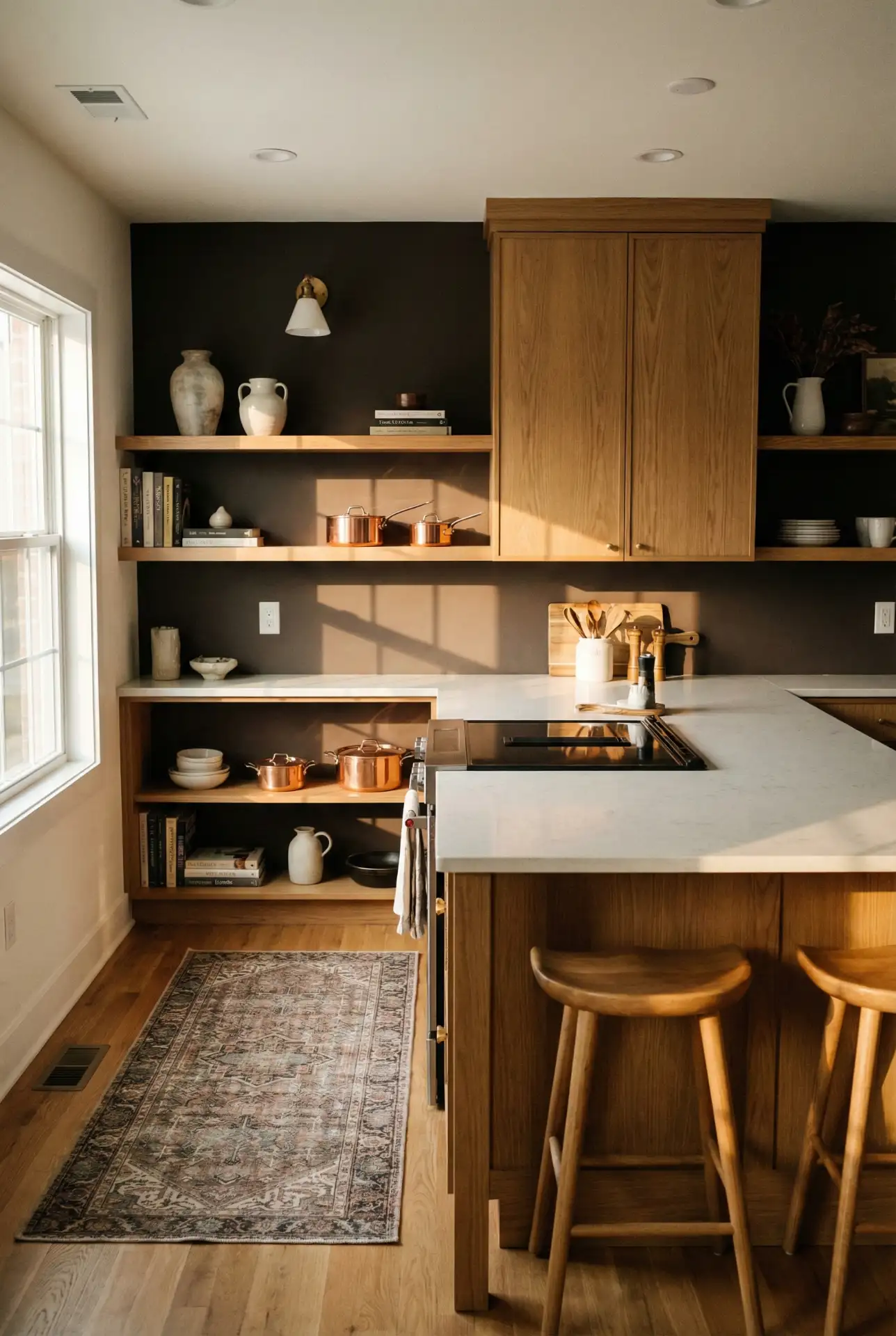 Rich Espresso Walls to Complement Dark Wood Kitchens 2