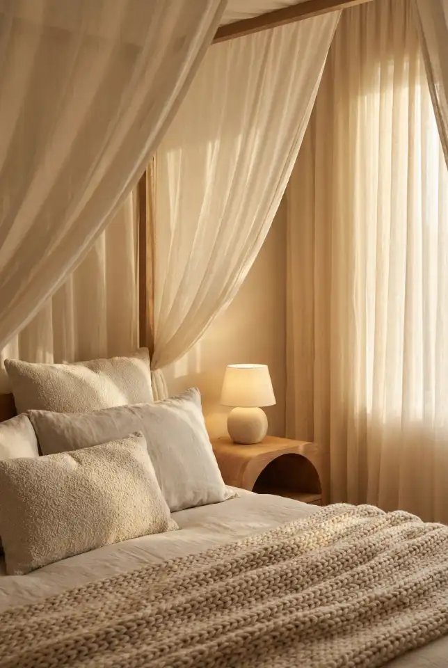 Romantic Beige Canopy Bedroom 2