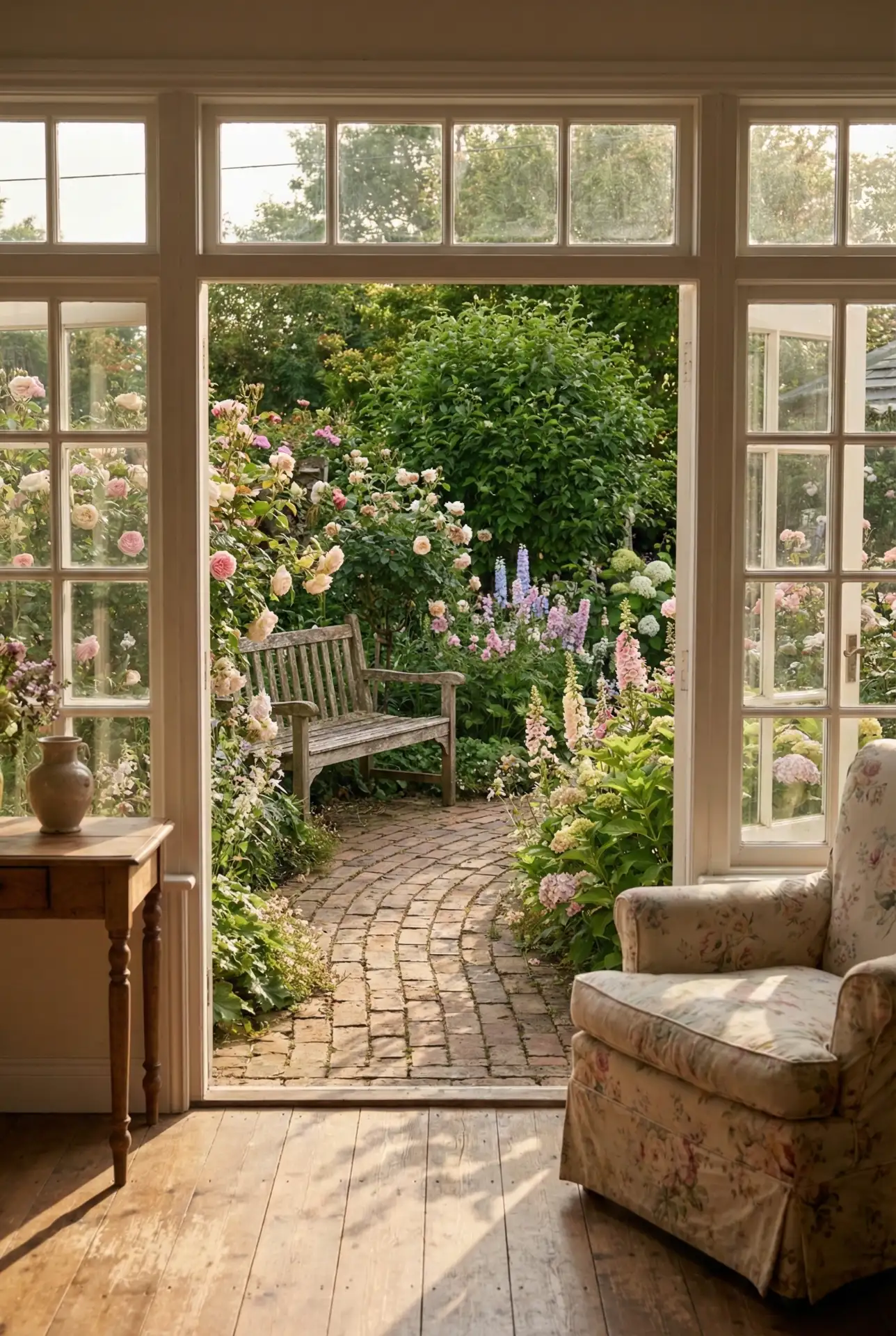 Romantic Cottage Rose Garden 1