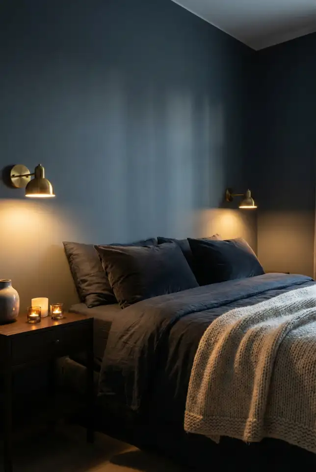 Romantic Dark Bedroom With Candlelit Glow 1