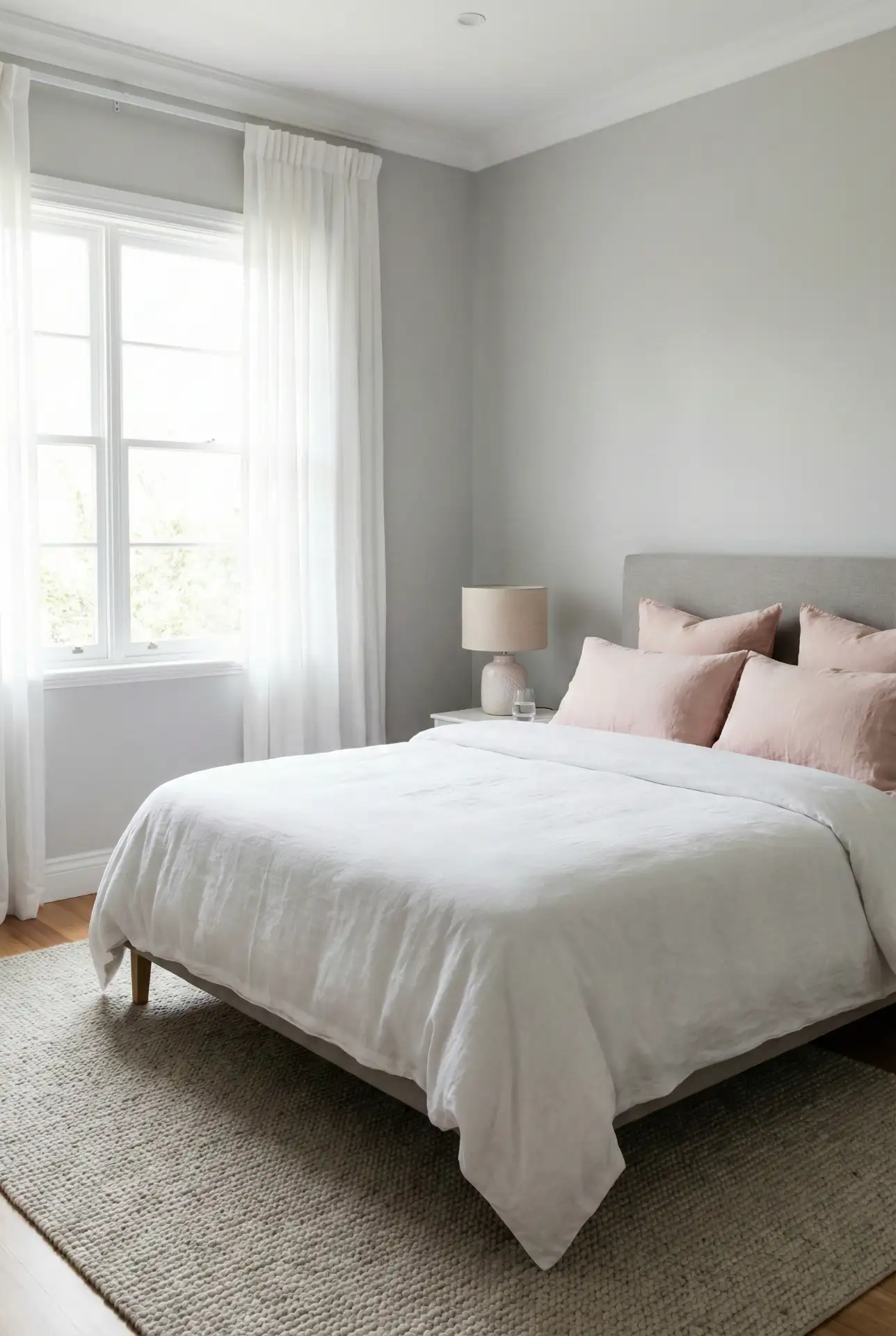 Romantic Grey With Pink And White Bedding 1