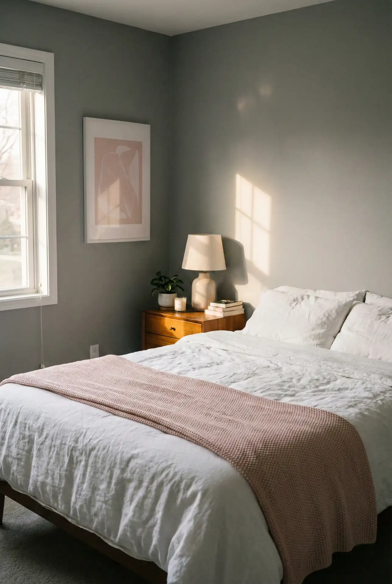 Romantic Grey With Pink And White Bedding 2