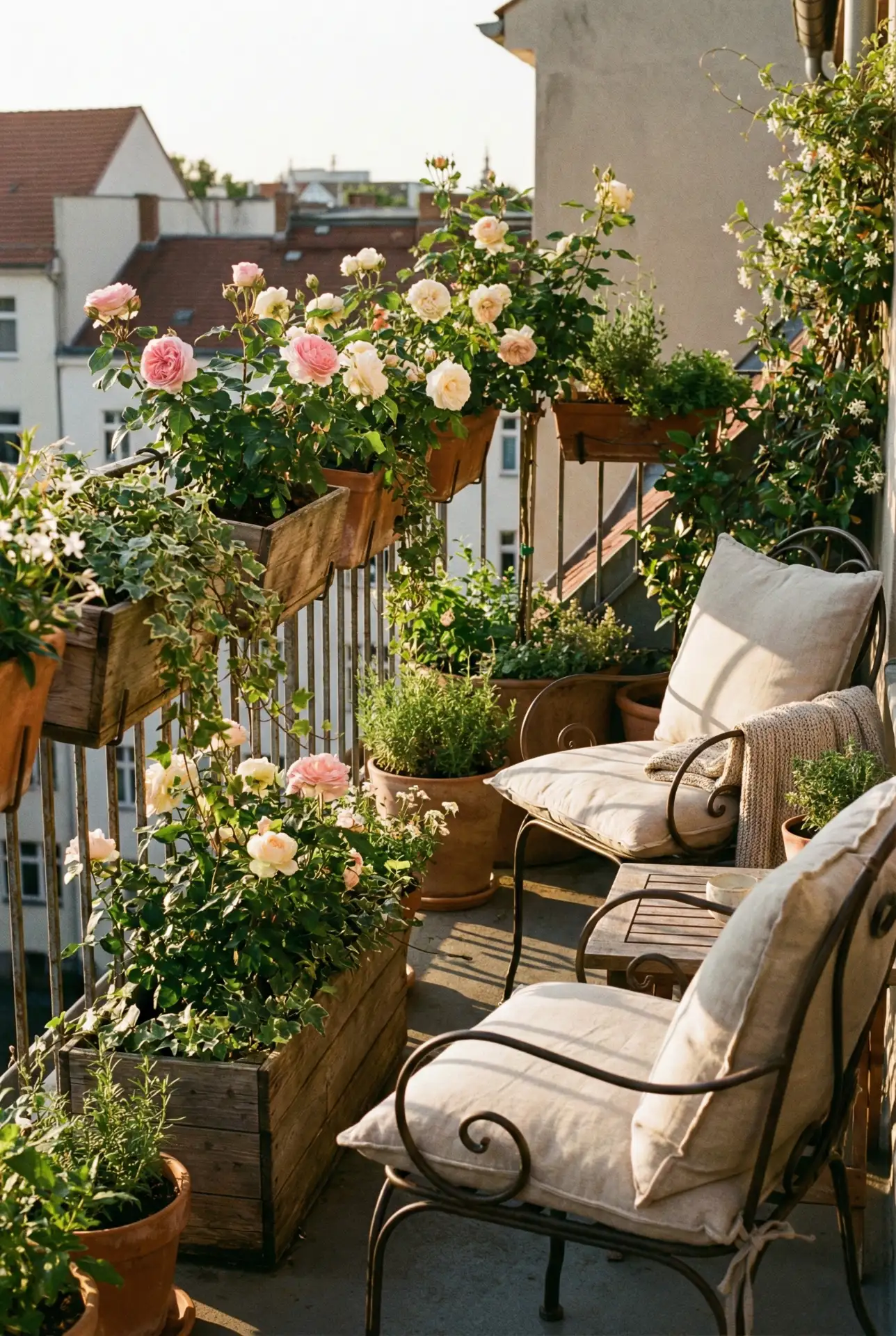 Rooftop French Rose Container Garden 2