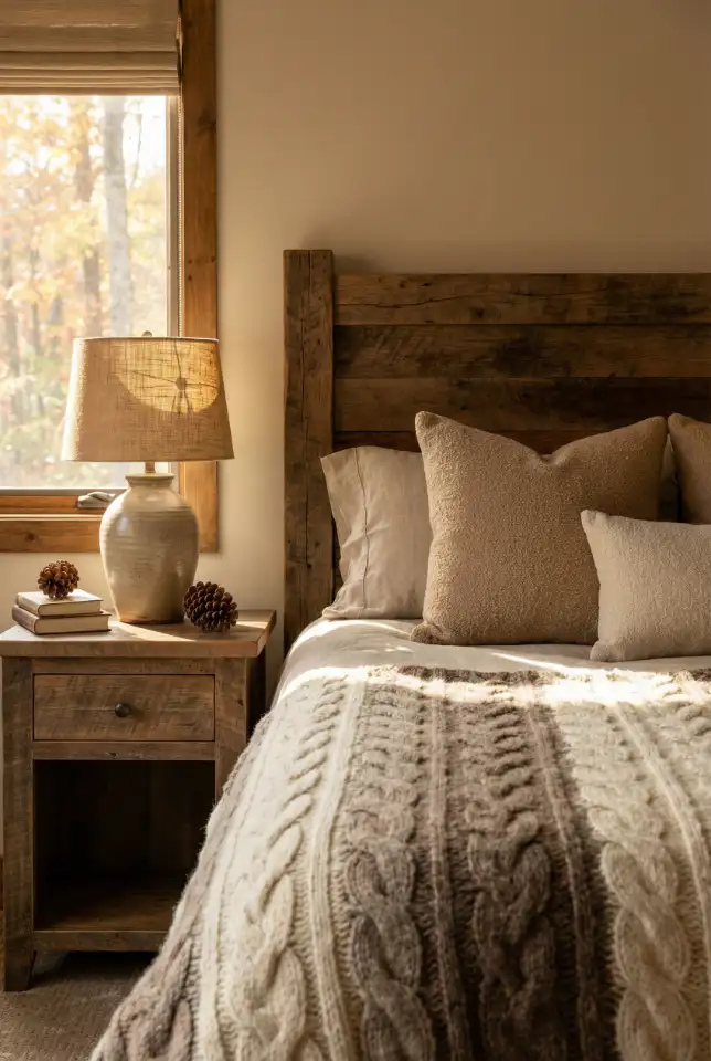 Rustic Brown Lodge-Inspired Bedroom 1