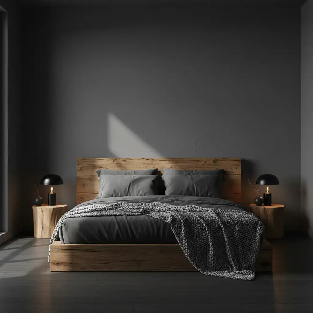 Rustic Dark Modern Bedroom 1