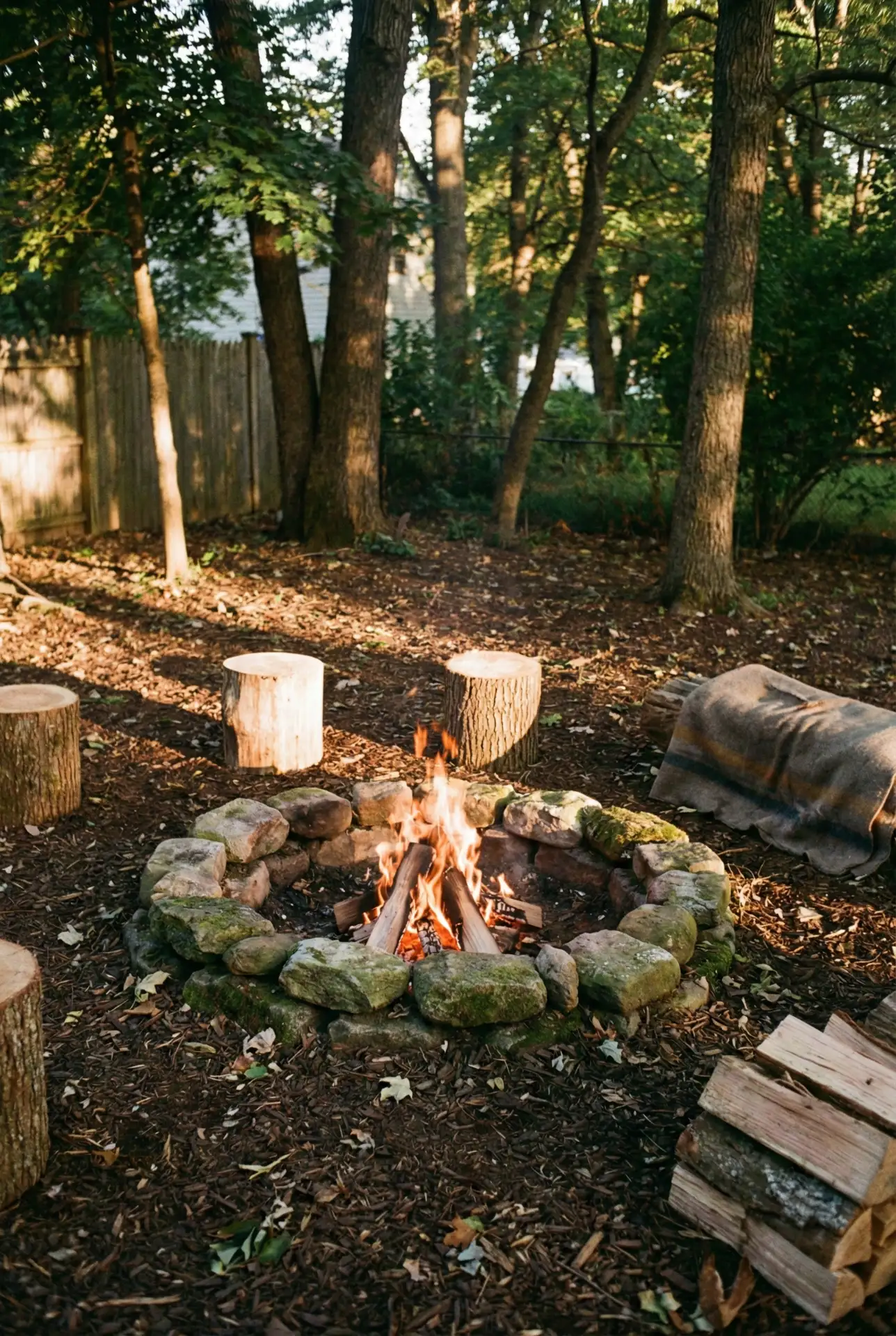 Rustic Dug-In Campfire Corner 1