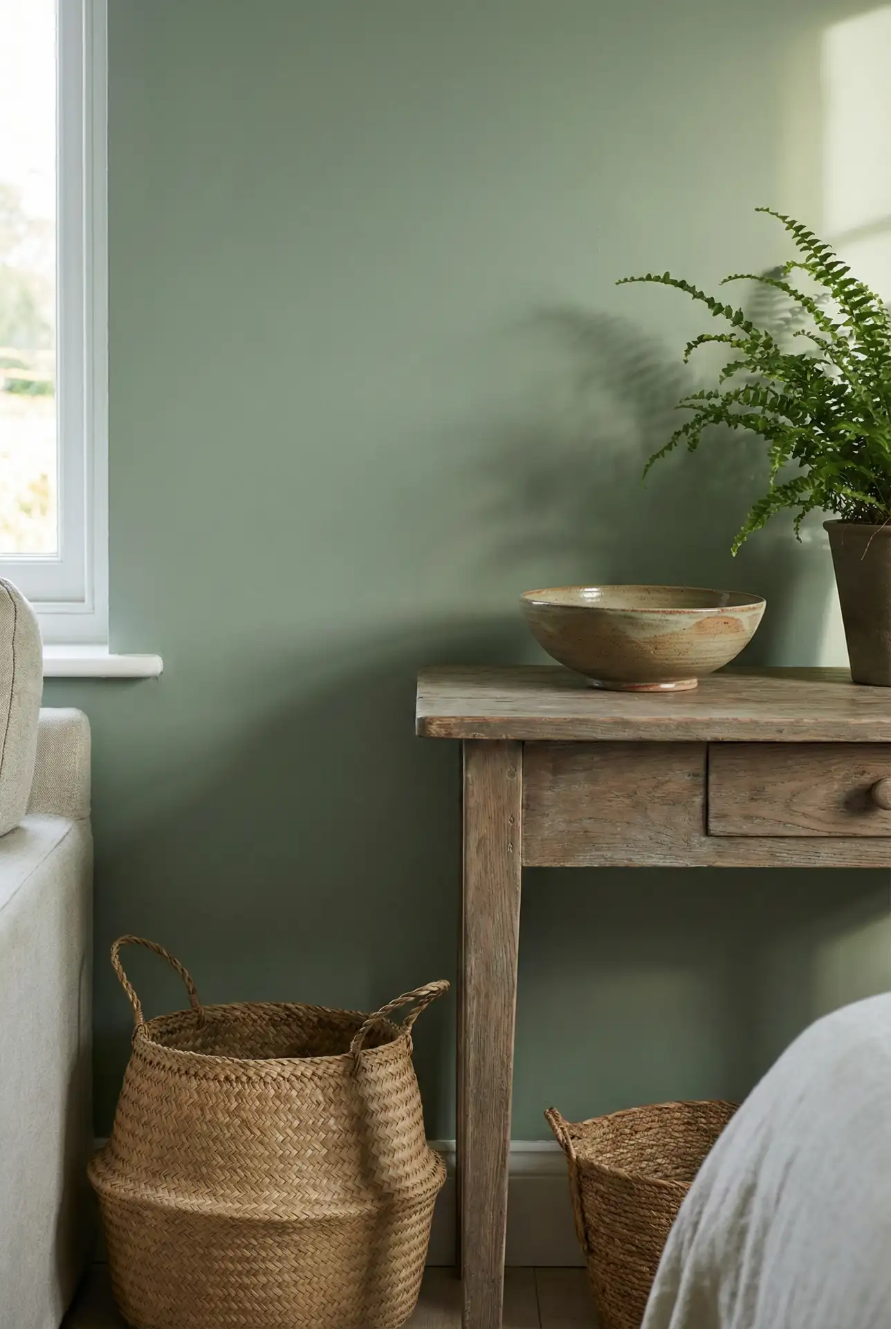 Rustic Green Sunroom With Botanical Paint 2