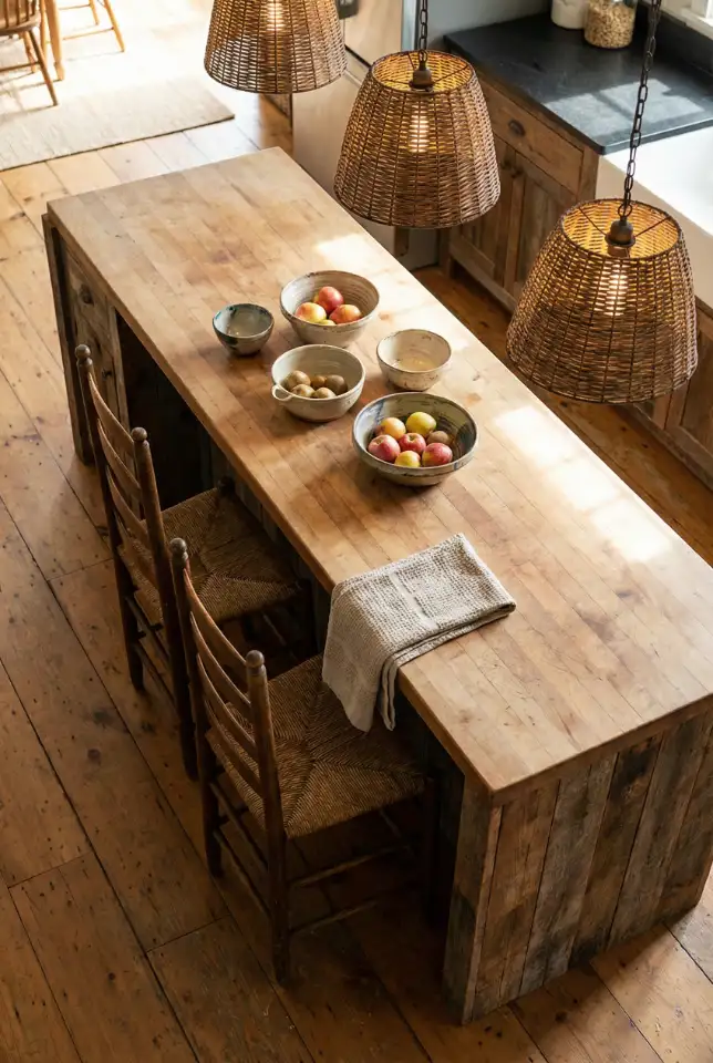 Rustic Island With Seating For Casual Gatherings 2