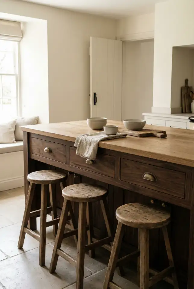 Rustic Kitchen Island Inspiration With Mixed Wood Tones 1