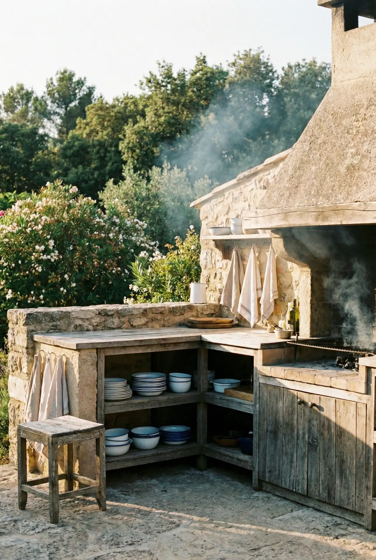 Rustic Stone-And-Wood Cookline 2