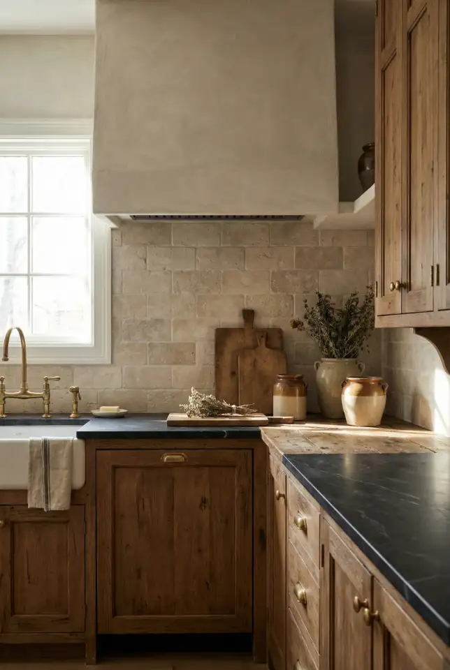 Rustic Stone Backsplash With Old-World Texture 1