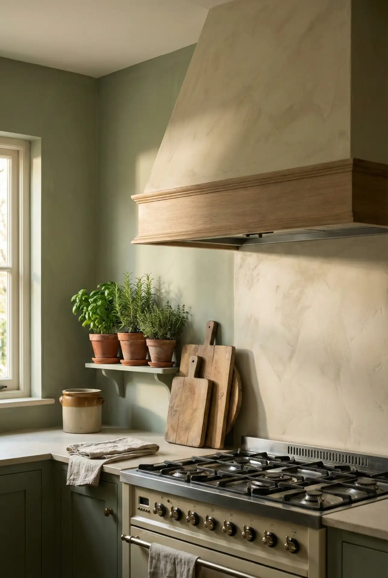 Sage Green Accent Wall Behind the Range for Instant Style 1