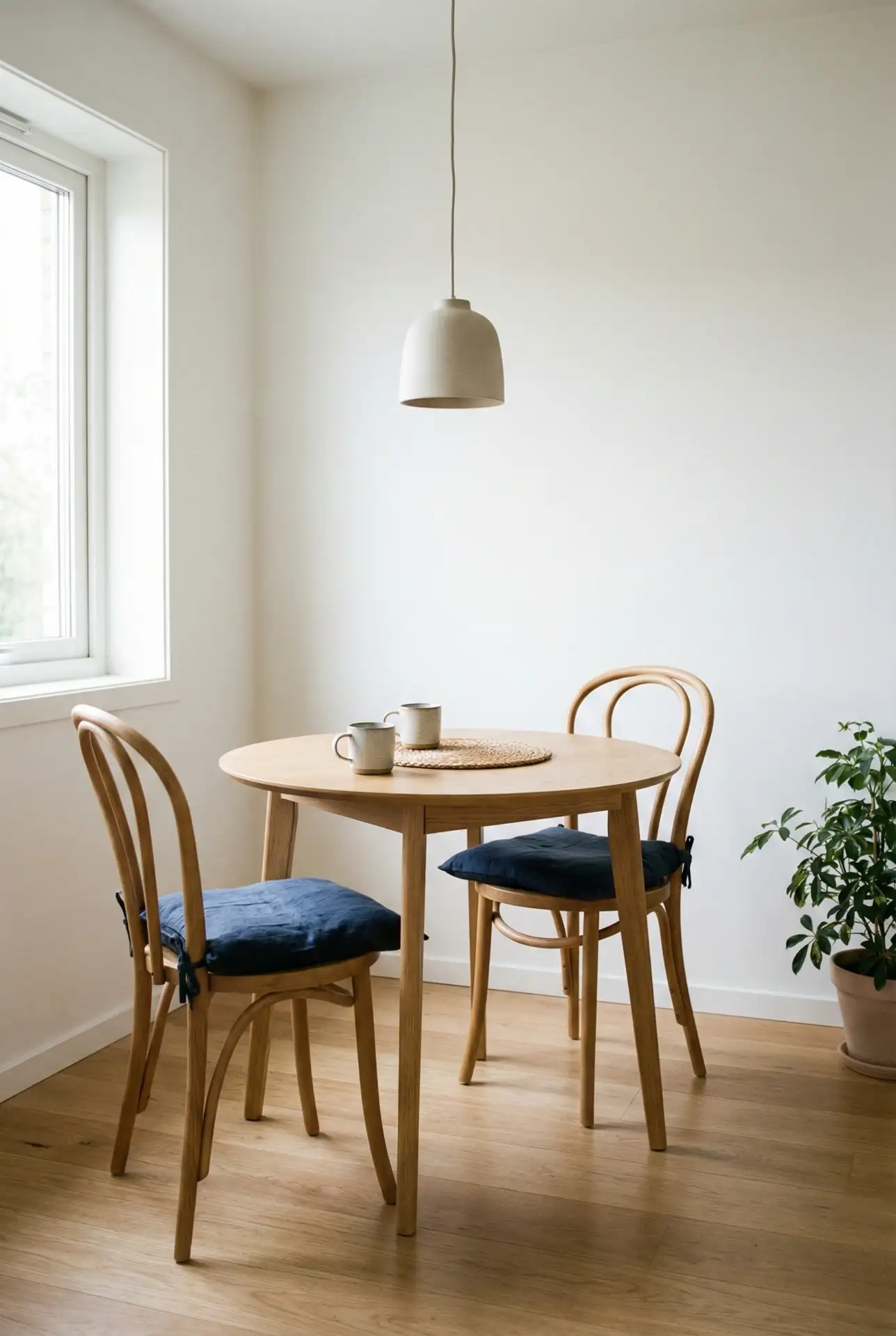 Scandinavian Cafe-Style Breakfast Nook With Blue Accents 1