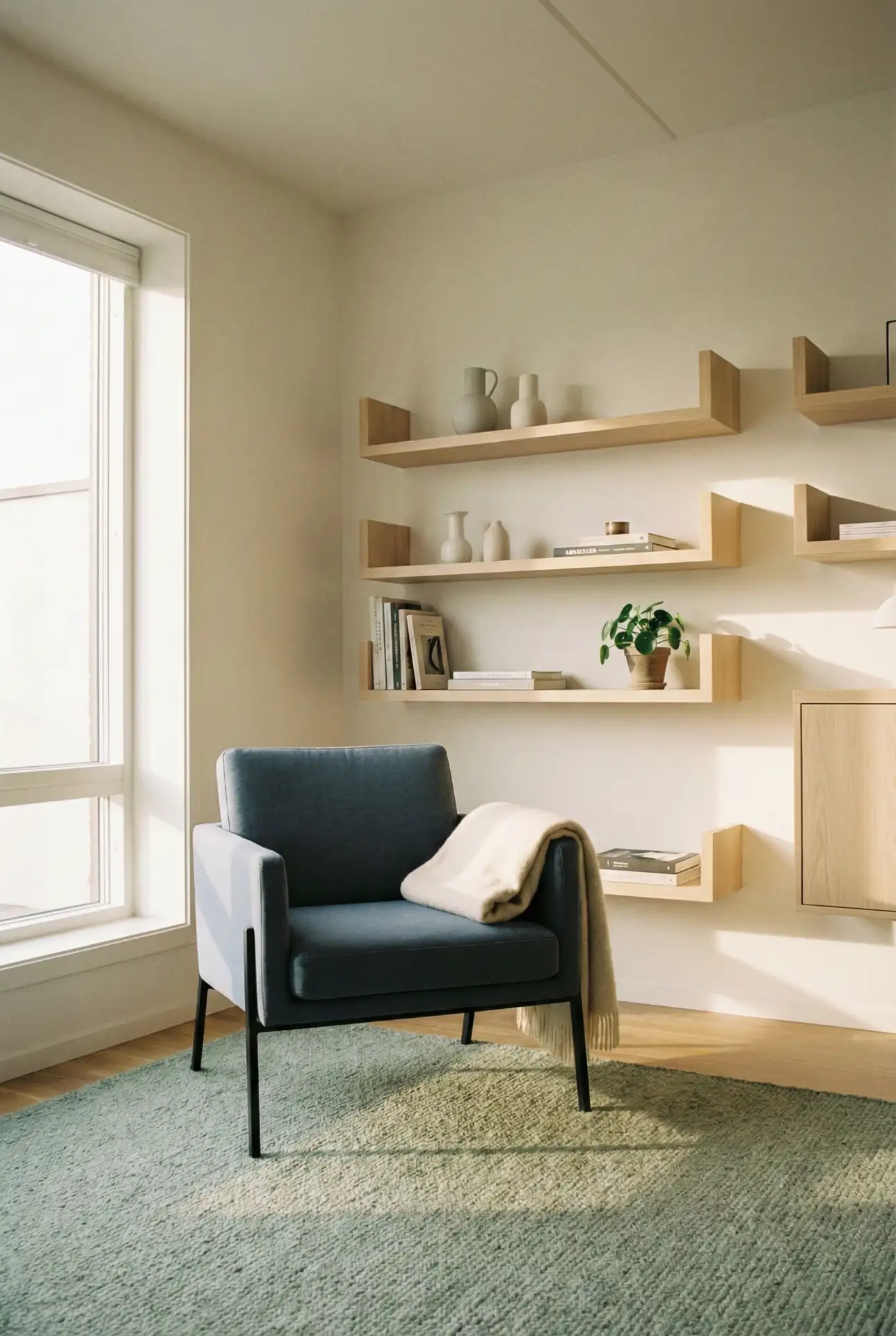 Scandinavian Living Room With Blue-Green Color Palette Harmony 2