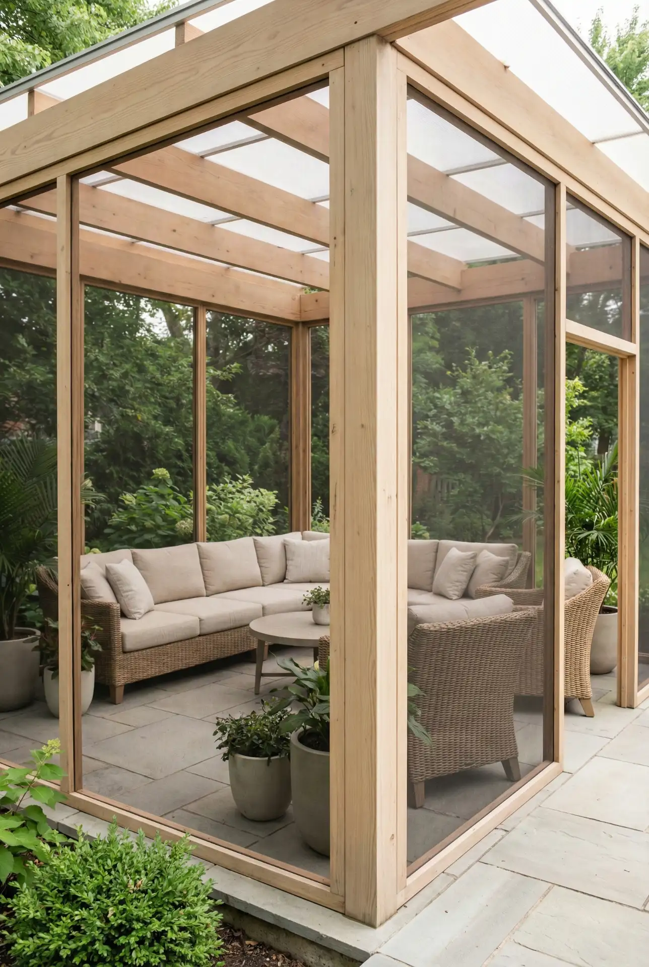 Screened-In Pergola Lounge For Bug-Free Evenings 1