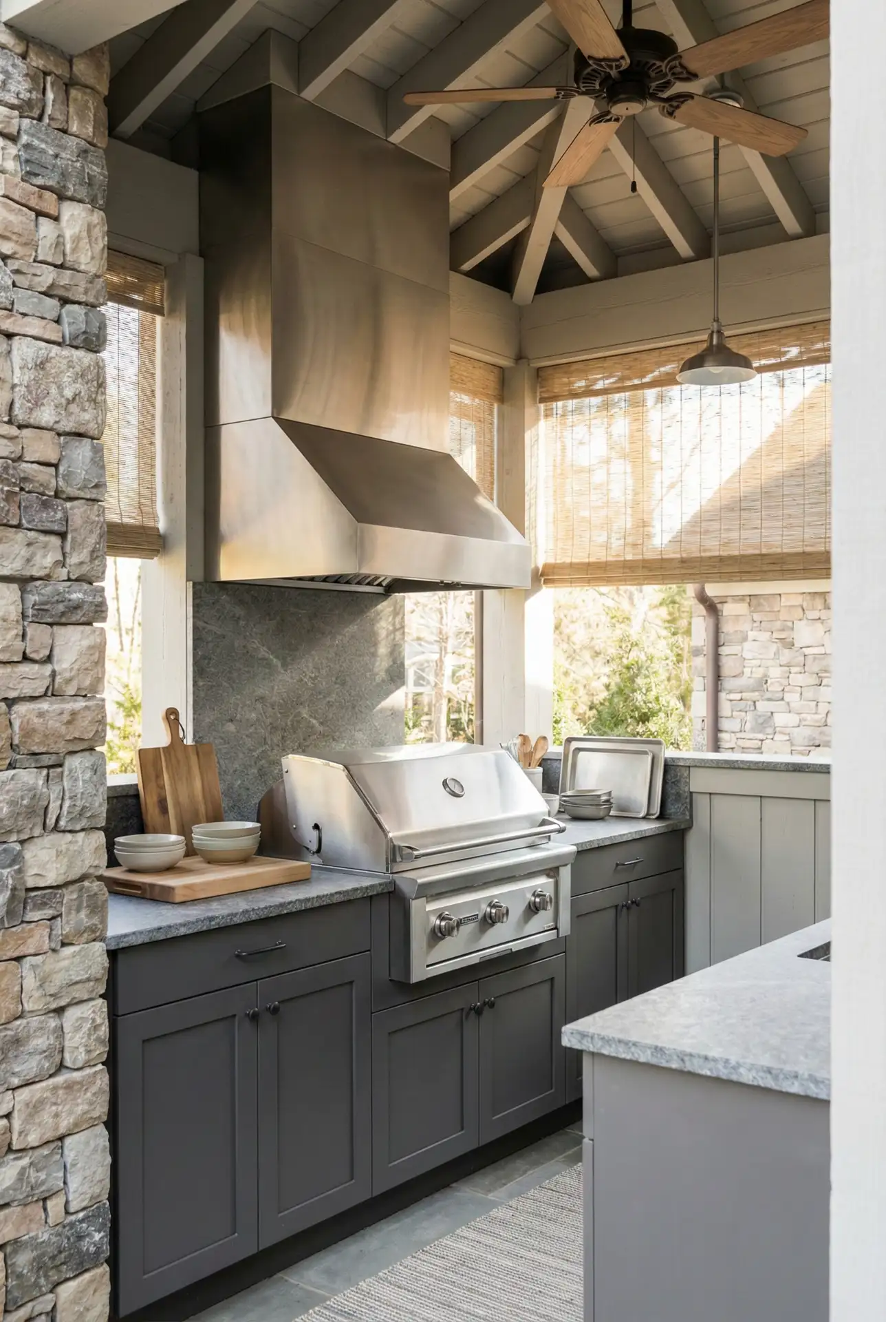 Semi-Enclosed Grill Room With Vent Hood 1