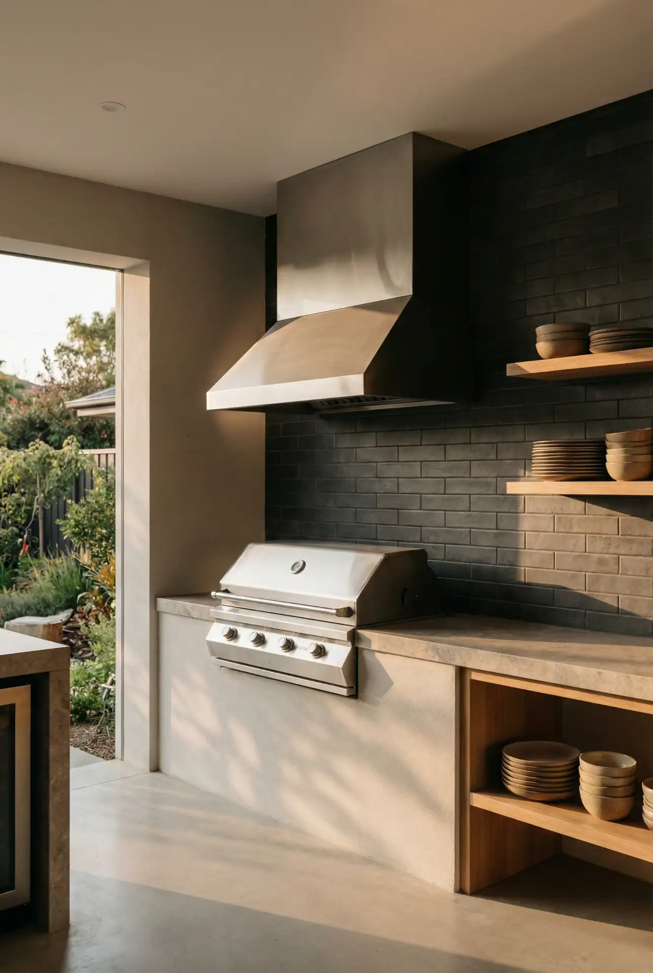 Semi-Enclosed Grill Room With Vent Hood 2