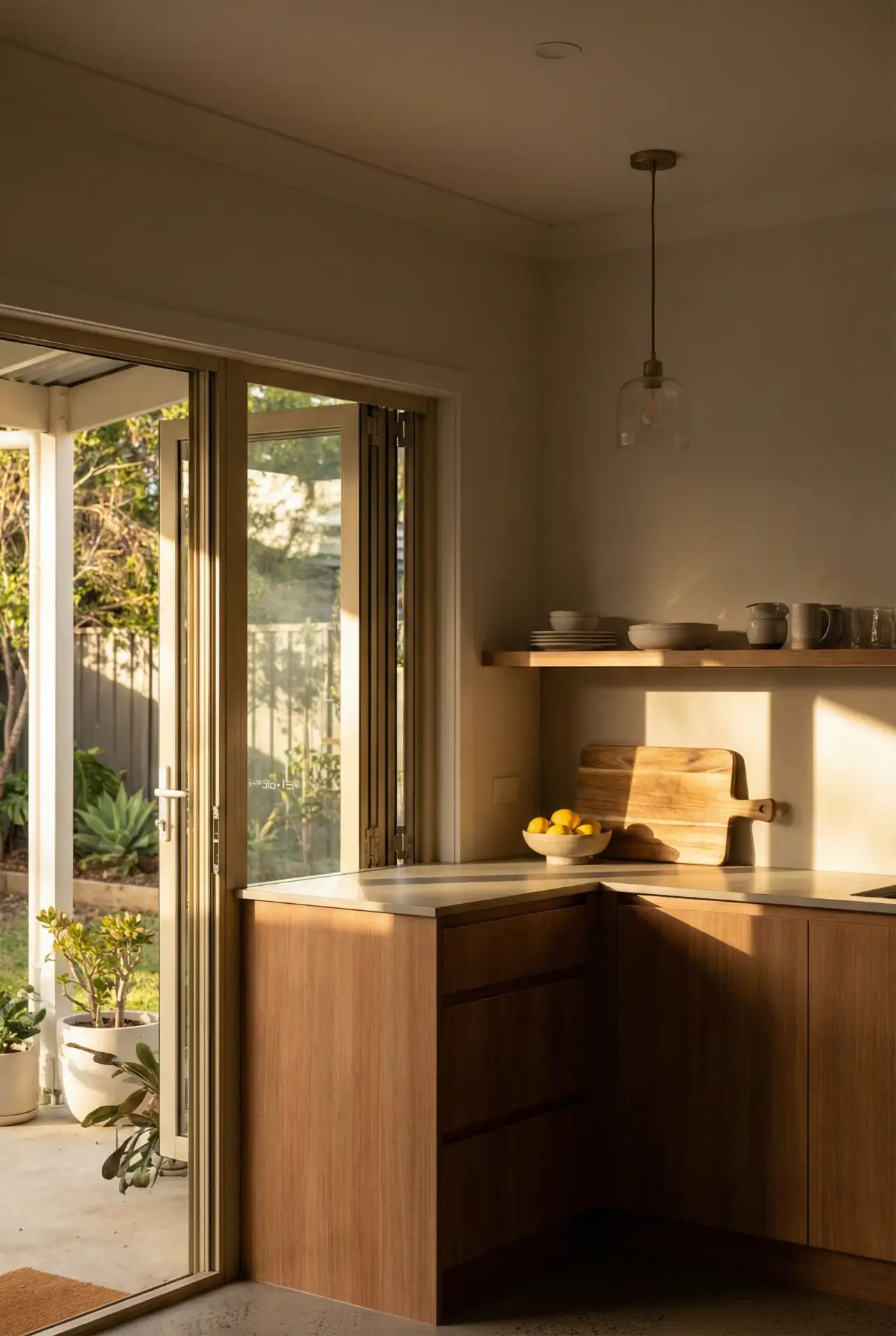 Semi-Indoor Sunroom Kitchen Transition 1