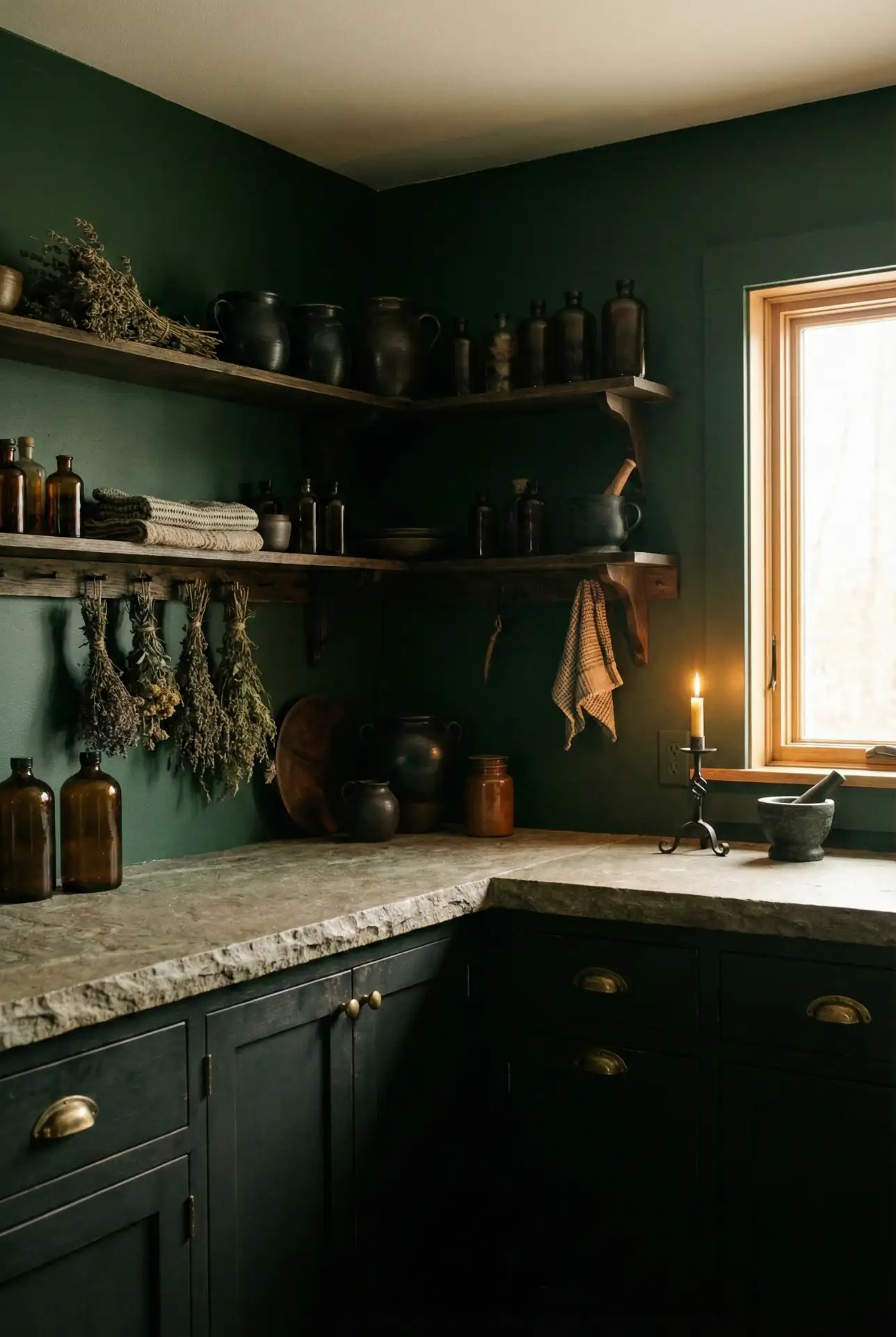 Sherwin Williams Deep Green for a Witchy Kitchen Mood 1