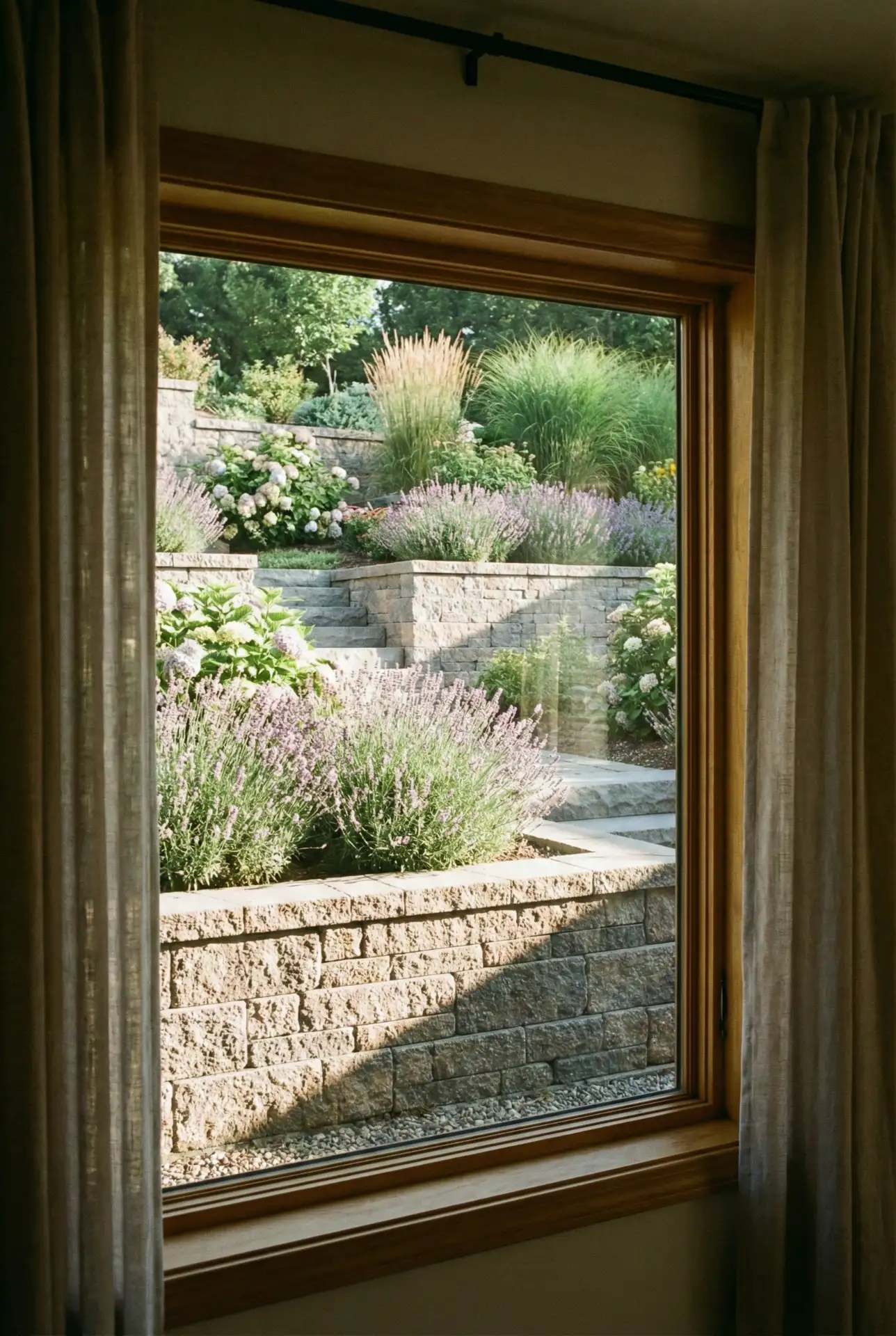 Sloped Yard With Tiered Garden Beds 1