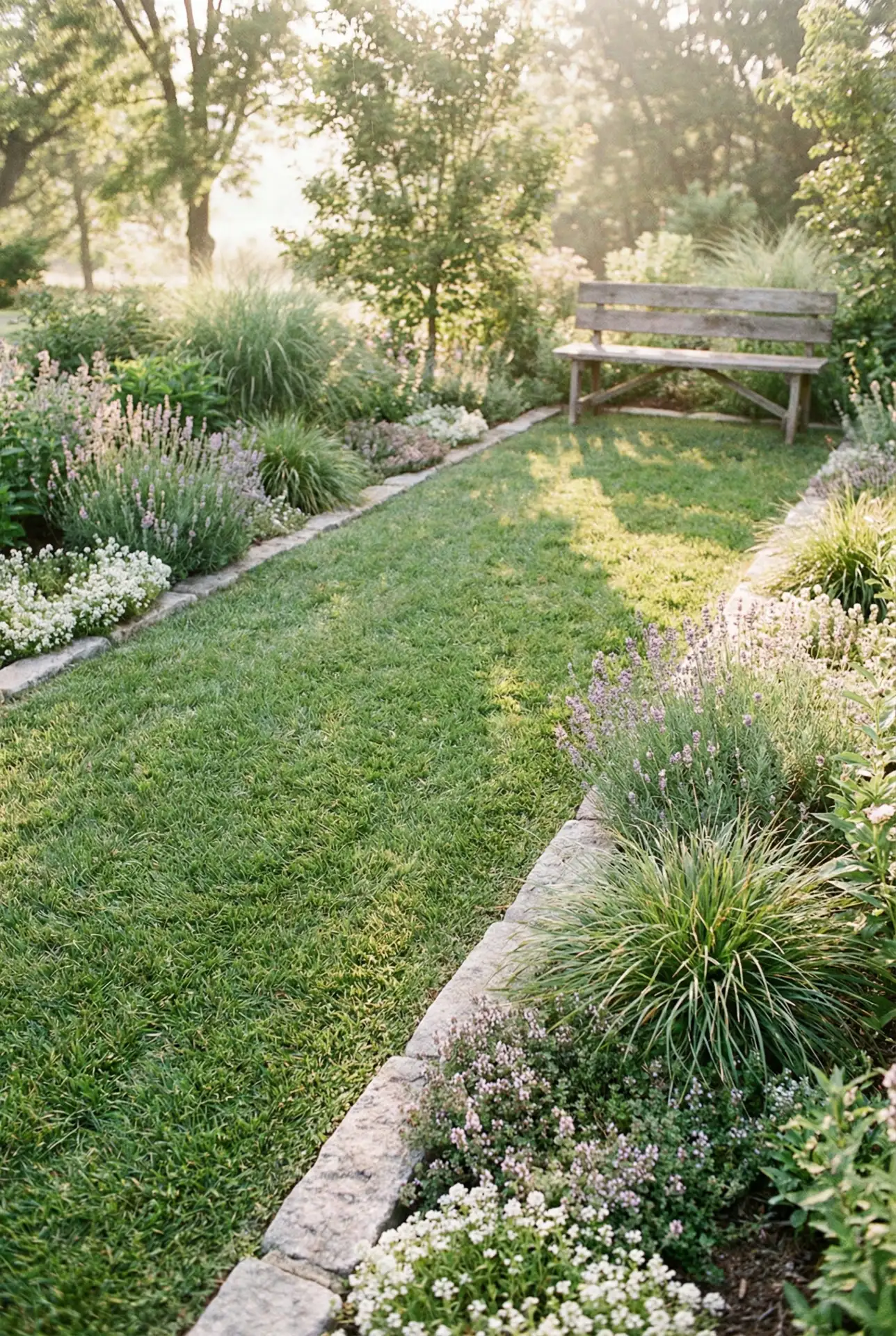 Small Lawn Island With Surrounding Garden Ring 1