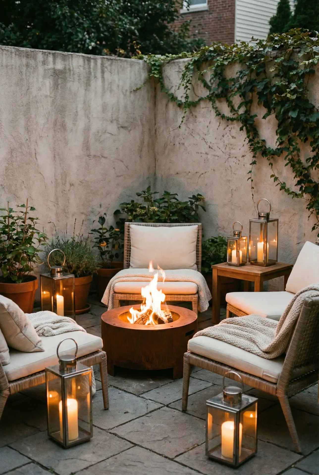 Small Space Corner Fire Pit Nook 2