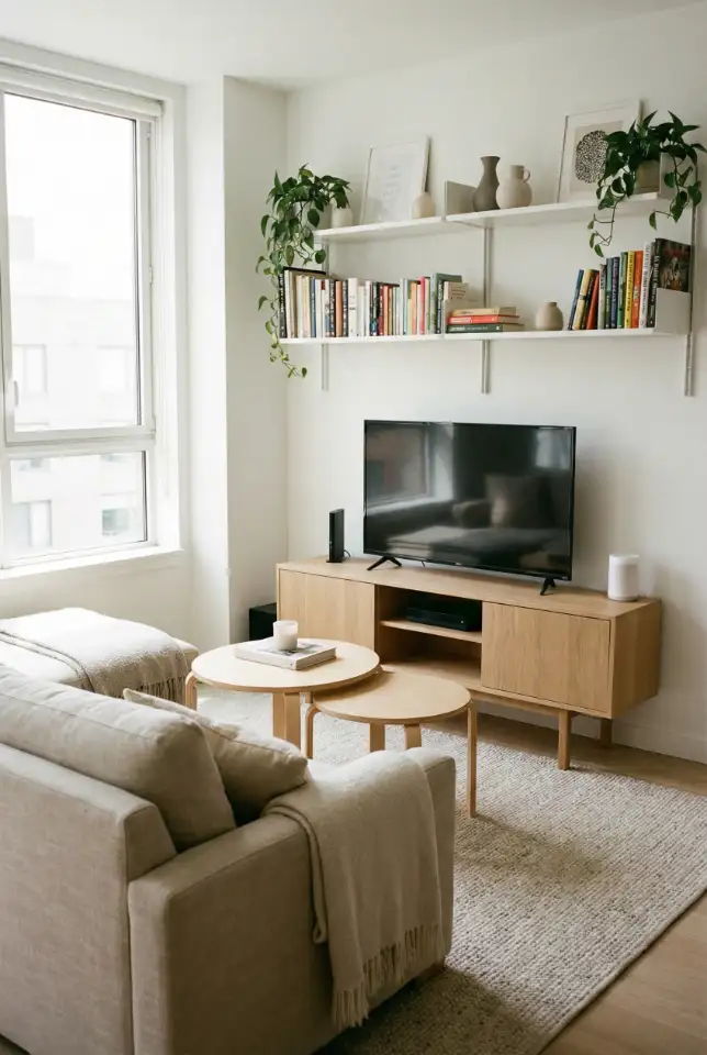 Small Space Family Room With Compact Media Wall 1