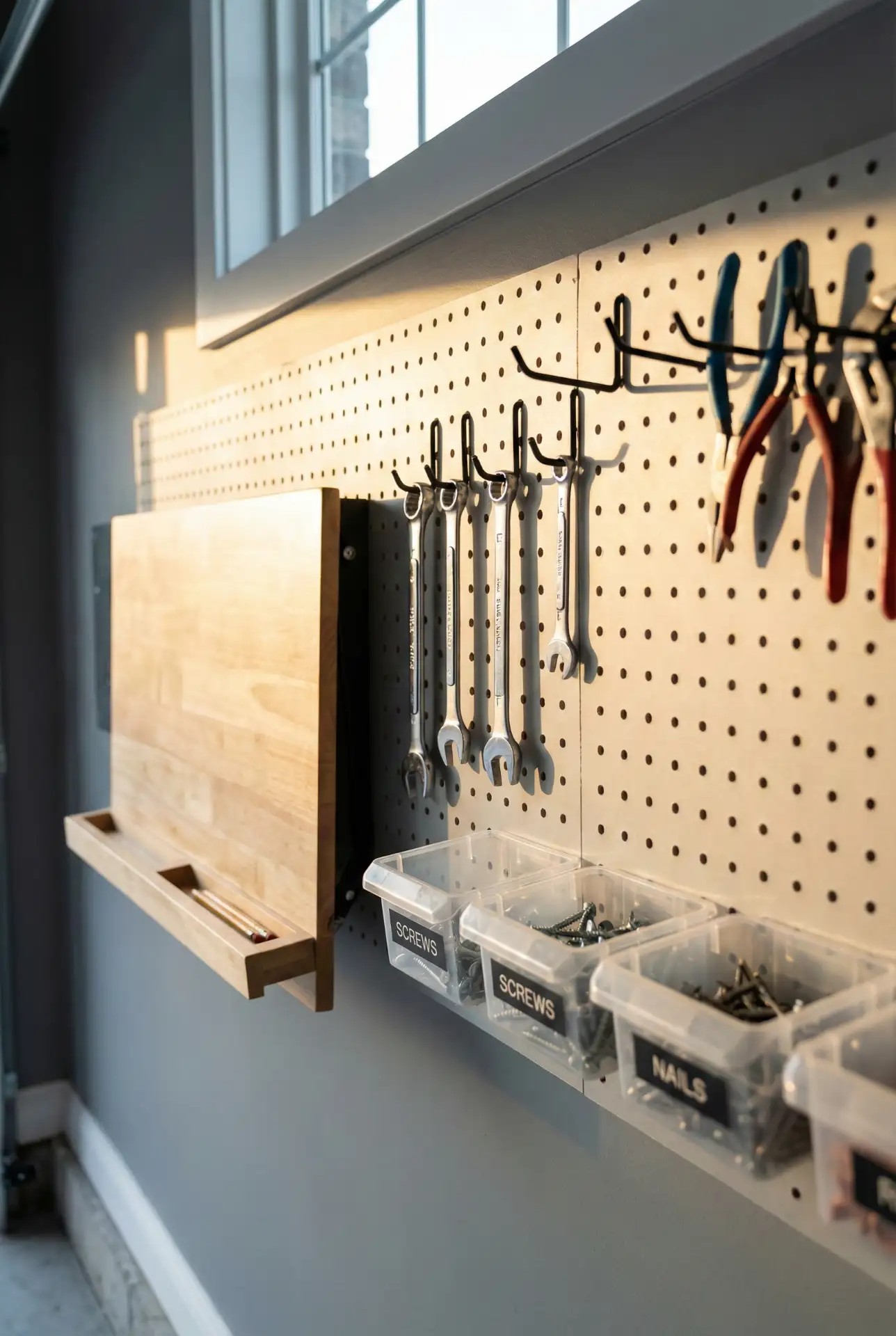 Smart Garage Pegboard With Tool Shadow Layout 2