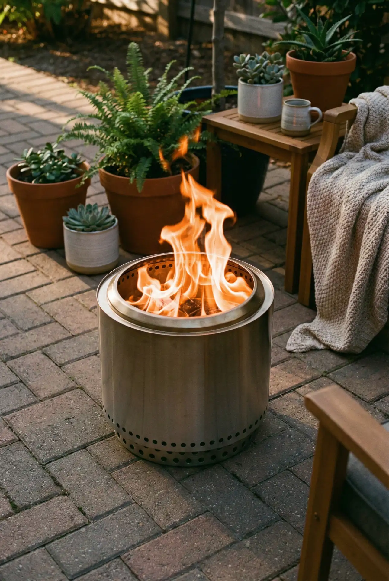 Smokeless Patio Bowl With Pavers 2