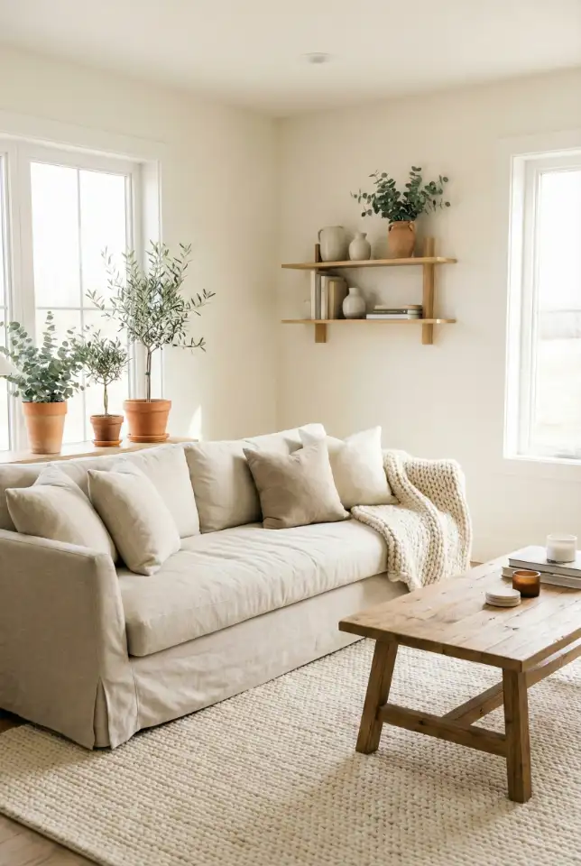 Soft White Farmhouse Base With Cozy Layers 1