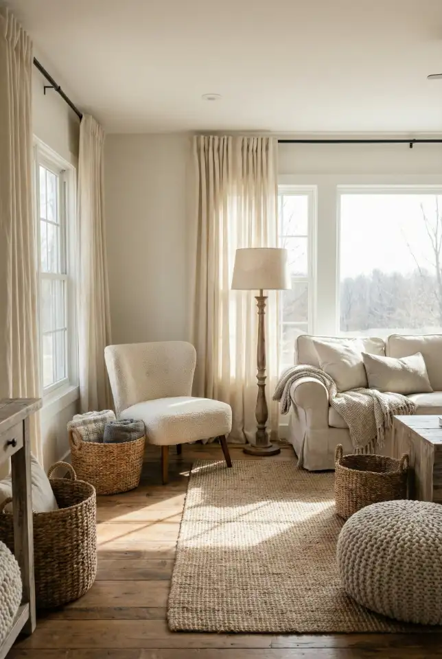 Soft White Farmhouse Base With Cozy Layers 2