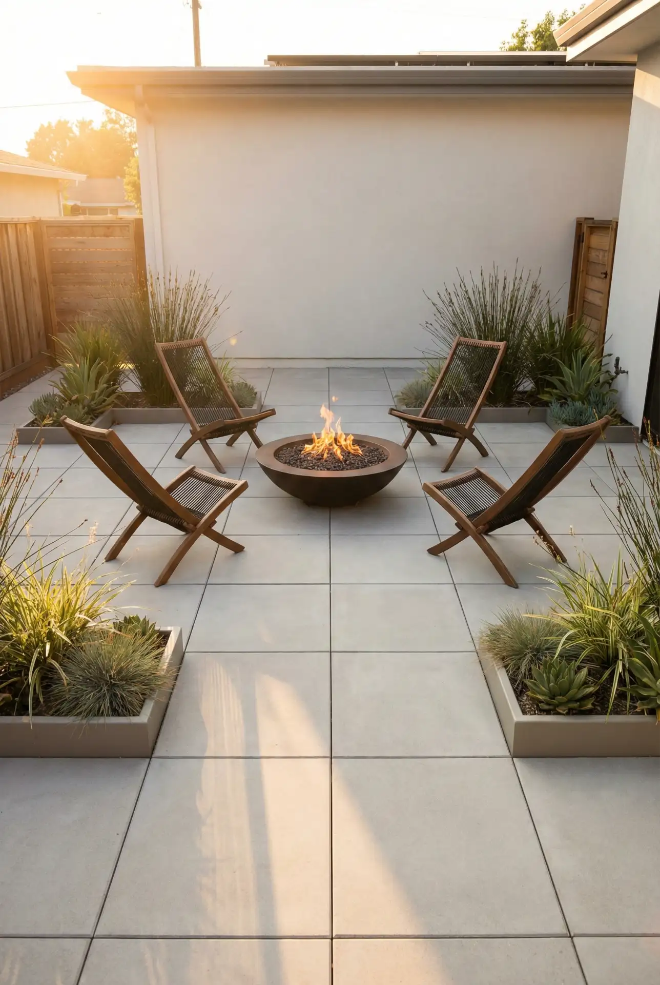 Square Paver Courtyard Fire Room 2