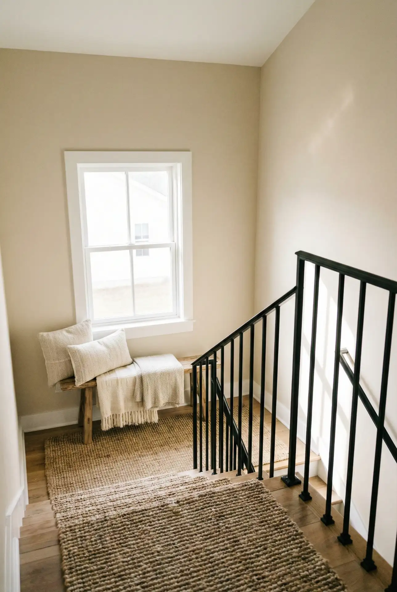 Stairs And Upstairs Landing In Soft Neutral Layers 1
